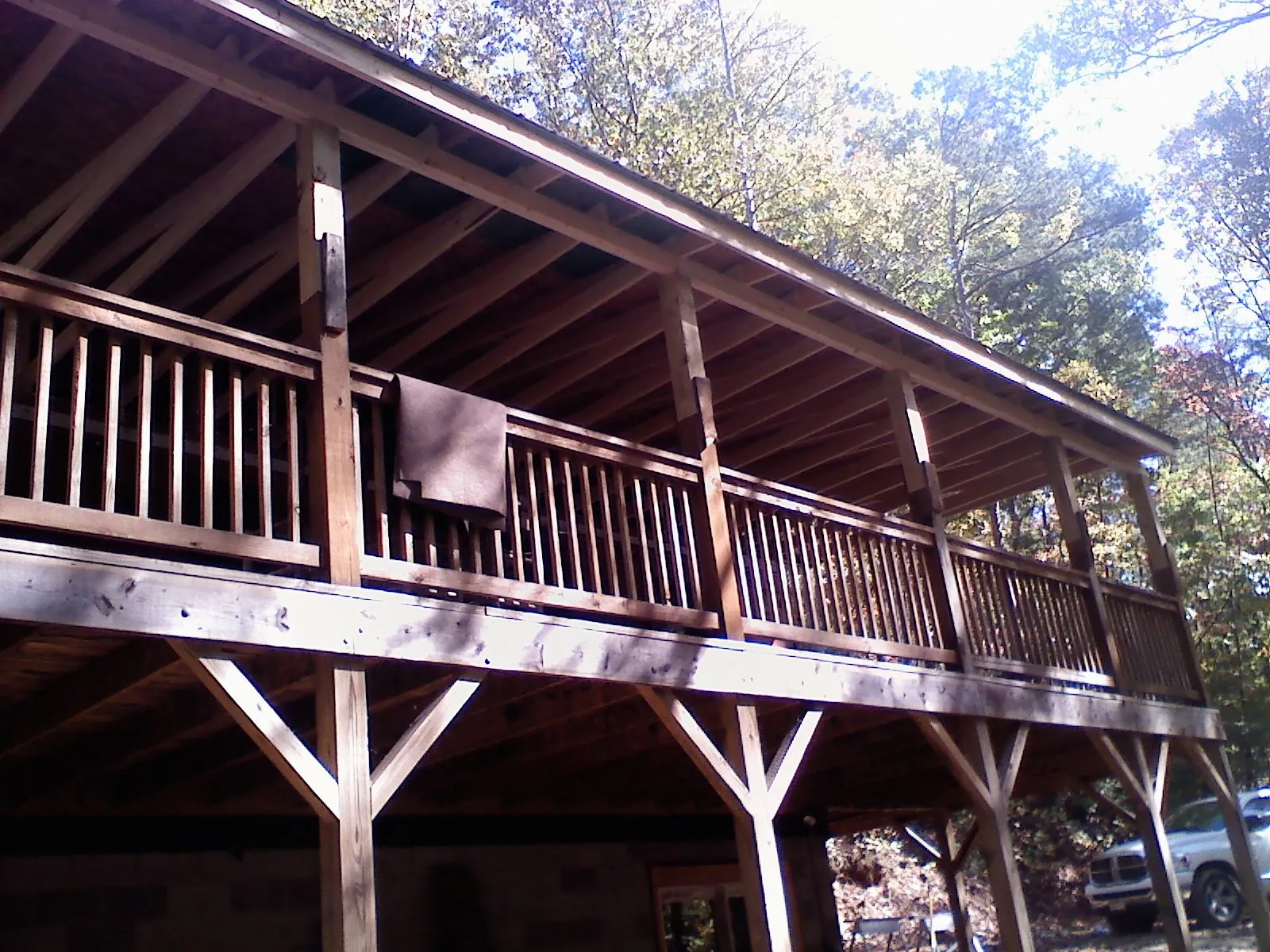 Timber framing under a new elevated porch and deck — Roof Leak Repair in Seven Valleys by Roofing Brothers